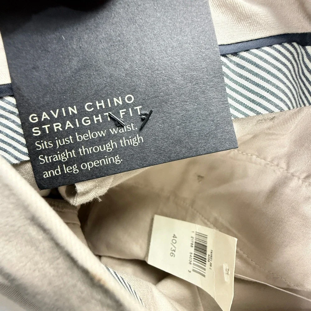Banana Republic Gavin Chino‎ Pants Mens 40x36 Khaki Tan Straight Leg New NWT